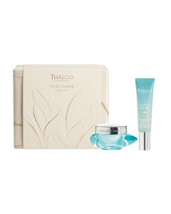 Coffret Source marine: creme Fundente 50ml + Sérum 30ml. Poupa 40 € face ao preço unitário de cada produtos. OFERTA de um FUROSHIKI 45*45cm